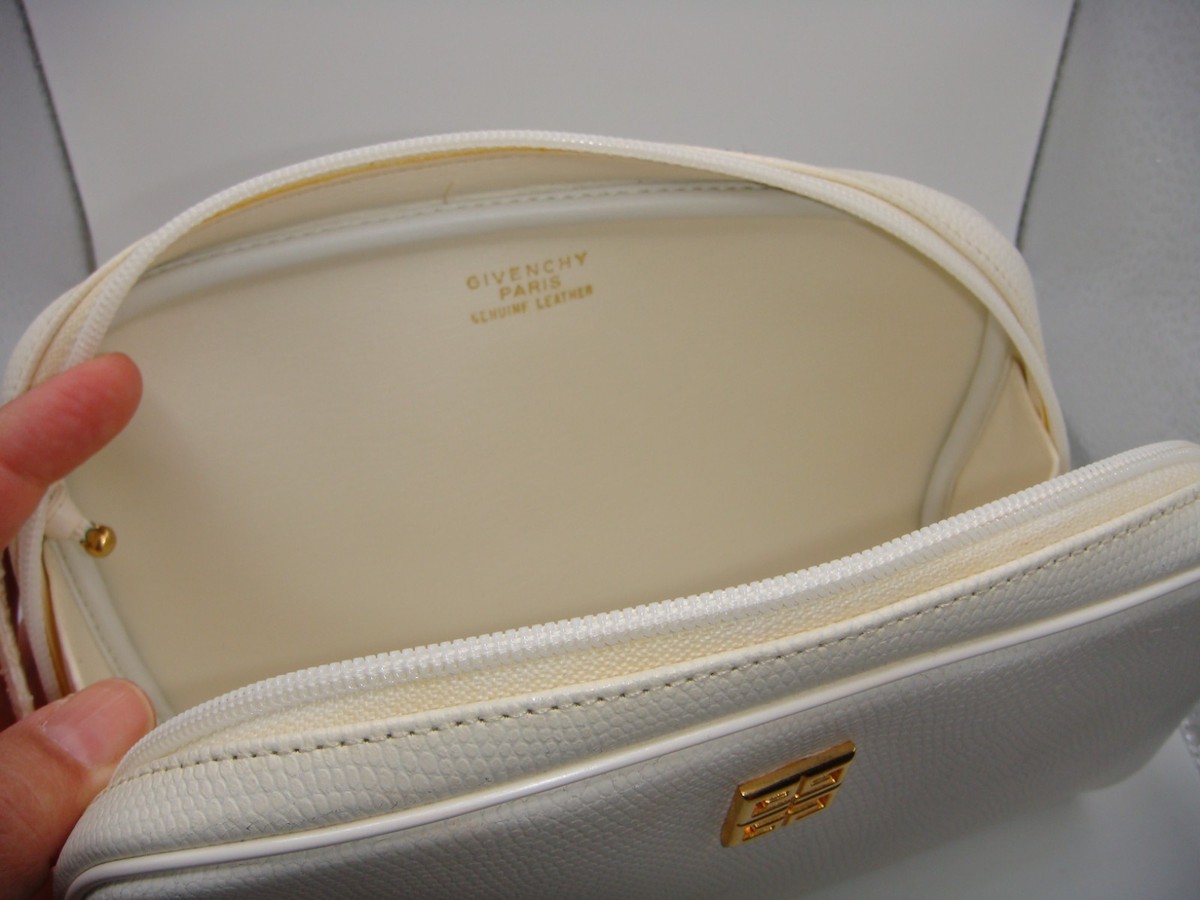VINTAGE GIVENCHY PARIS WHITE LEATHER BAG CLUTCH ESTATE | eBay