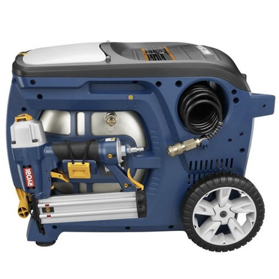 #ad Ryobi AirBase Compressor Kit YN301PLC 3 Gal Brad Nailer Bundle Tested Working $189.99