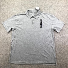 True Classic Polo Shirt Mens XL Gray Solid Classic Polo Tagless Knit Casual