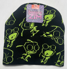 Nickelodeon INVADER ZIM Black Green Skull Hat Beanie 2024 - New With Tag