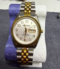 Orologio Milano Quarzo Uomo 37mm Bicolore Bracciale SS Giorno/Data Quadrante Bianco 30m
