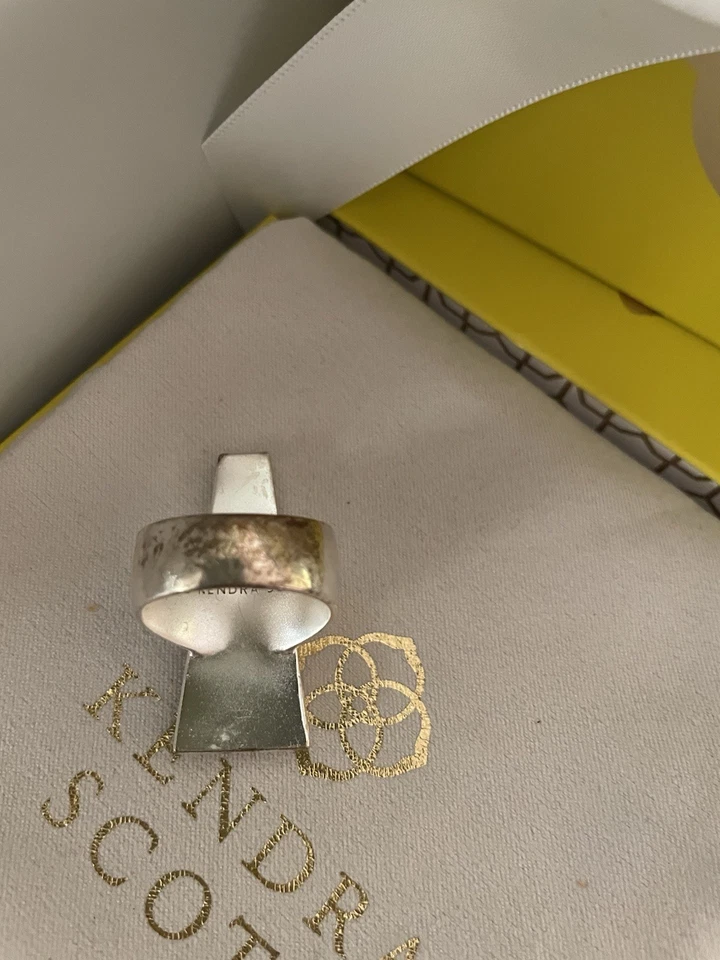 Коктейльное кольцо Kendra Scott Collin's из яркого серебра/абалона размер 8 - Изображение 3 из 4