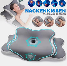 Ergonomisches Nackenkissen Grau/Wei&szlig; 65x40 cm, 2 H&ouml;hen 10/14, k&uuml;hlender Bezug