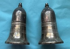 Vintage Ashberry EPNS Sheffield Salt and Pepper Shakers Bell Shape Silver Cruet