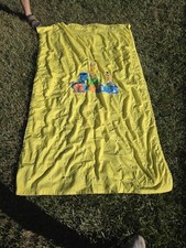Vintage Sesame Street Tied Quilt Blanket Big Bird Cookie Monster Applique 40x66