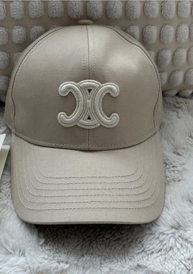 New Celine Triomphe Baseball Cap Adjustable Cream Tan White  Medium M