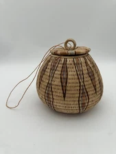 Tight Handwoven African Basket - Diamond Design