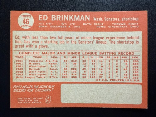 1964 Topps Baseball Cards - You Pick (Card #'s 15-521) - Free Shipping - Picture 44 of 406