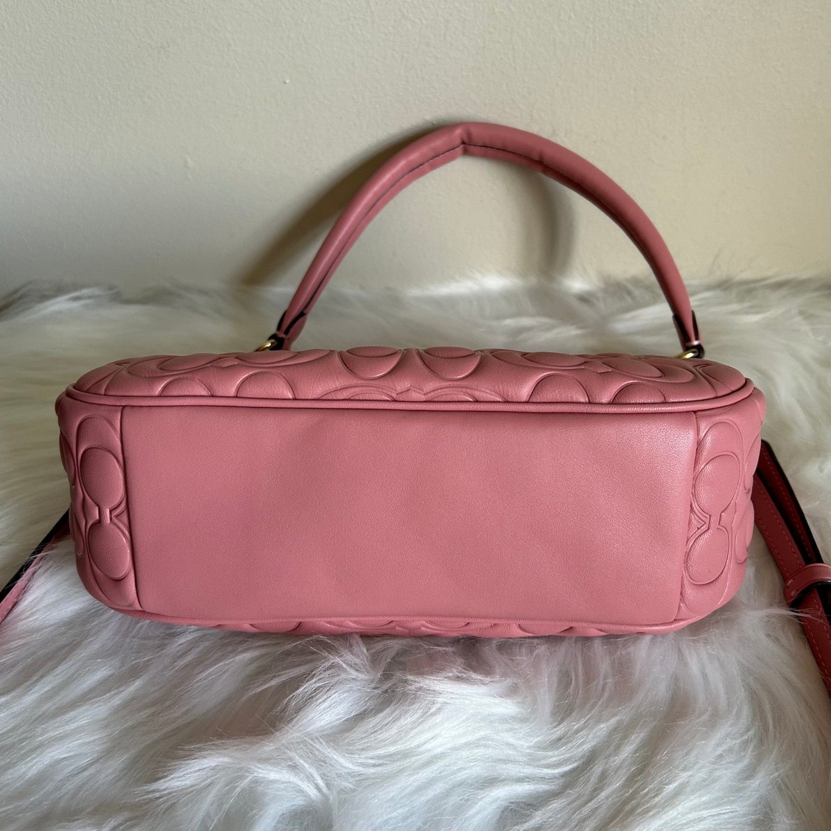 Coach Teri Pink Signature Leather Shoulder Bag Excellent View 4