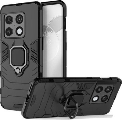 Dual Layer Protective Case for OnePlus 10 Pro 5G Heavy Duty Armor with Stand Bla