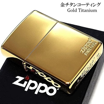 Zippo Gold Titanium Coated Etched Engraving Regular Lighter