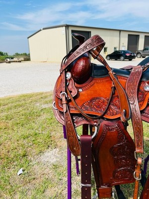 Selle Western Endurance En Cuir RIDEX – Taille 10 à 18.5 Pouces, Fait Main En Inde