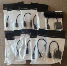 LOT OF 15 HDMI to VGA Adapter Converter, HDMI Cable Converter Male to VGA Female