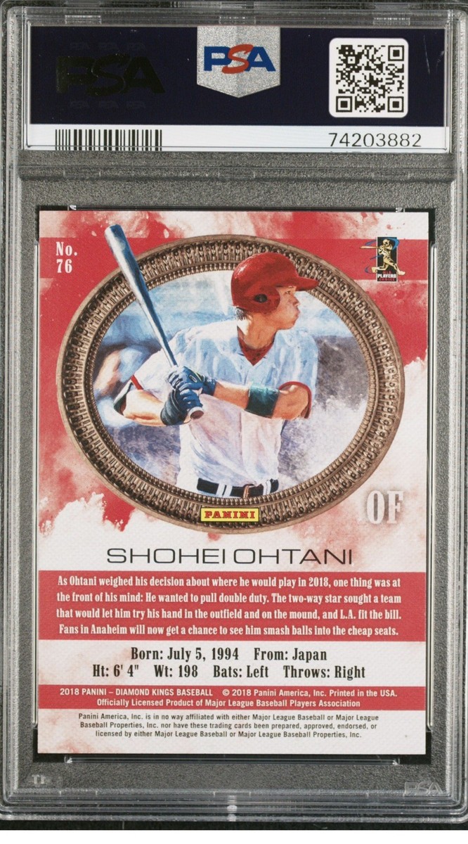 2018 Panini Diamond Kings #76 Shohei Ohtani Facing Right PSA 9 | eBay
