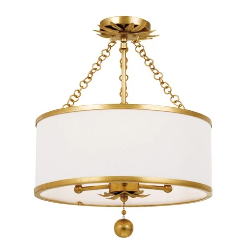 Broche 3-Light 14" Ceiling Light in Antique Gold - Picture 1 of 7