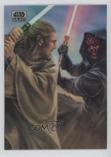 2024 Chrome Star Wars Galaxy Refractor Qui-Gon Jinn Darth Maul Chris Trevas w1s