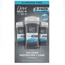 Dove Men Care Aluminum Free Deodorant, Clean Comfort, 3 oz, 3 Pack in Box, New
