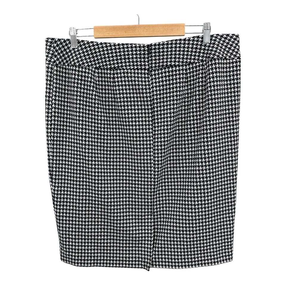 Falda de carrera de pata de gallo Lane Bryant para mujer talla 18 negra dinero antiguo preppy elástica Foto 2 de 4