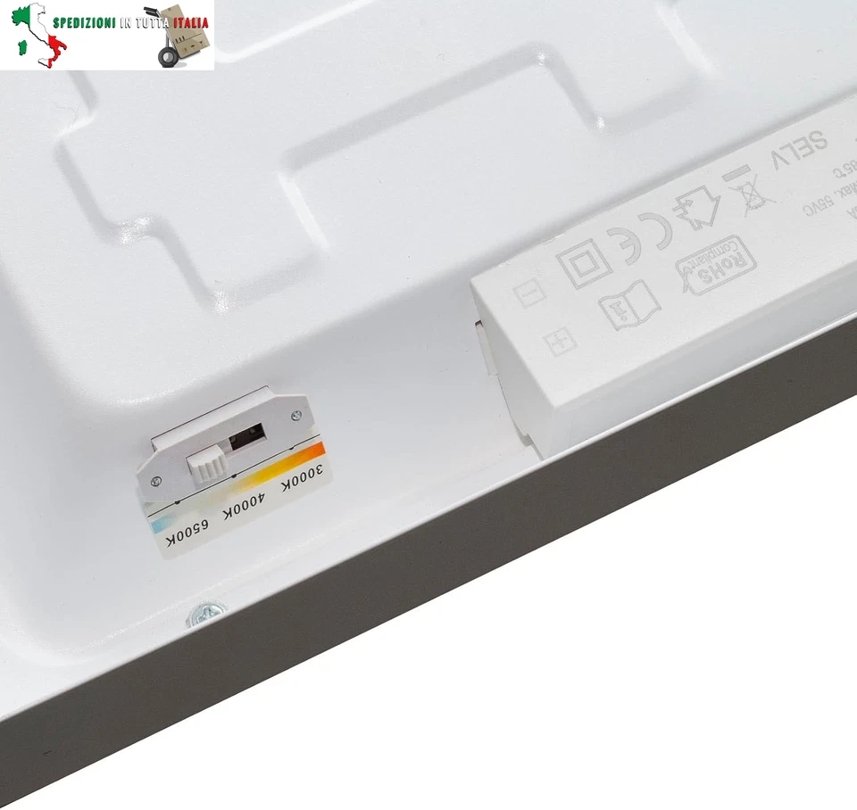 Plafoniera LED CCT 40W Rettangolare 120x30 cm da 3000K a 6500K per Ufficio - Immagine 3 di 4