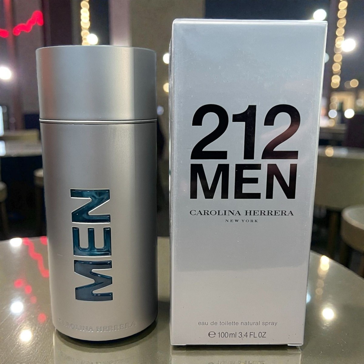 212 Men by Carolina Herrera Eau De Toilette Spray 3.4 oz, New in
