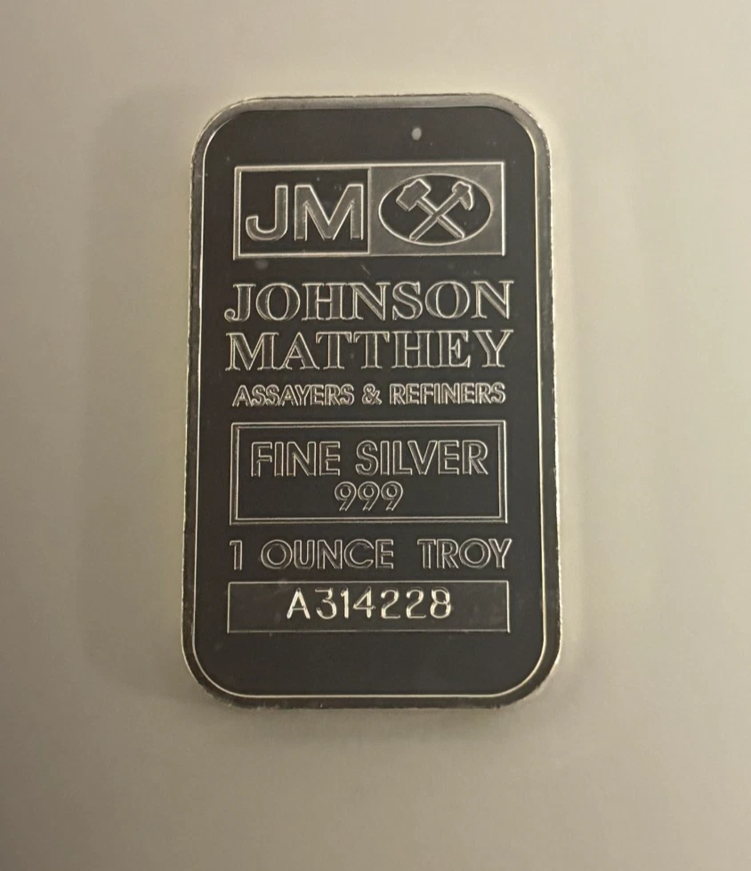 Johnson Matthey 0.999 Silver Bullion Bars & Rounds 1 oz Precious