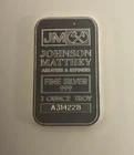 Johnson Matthey Numbered Silver Bar 1 troy oz BU .999 Fine