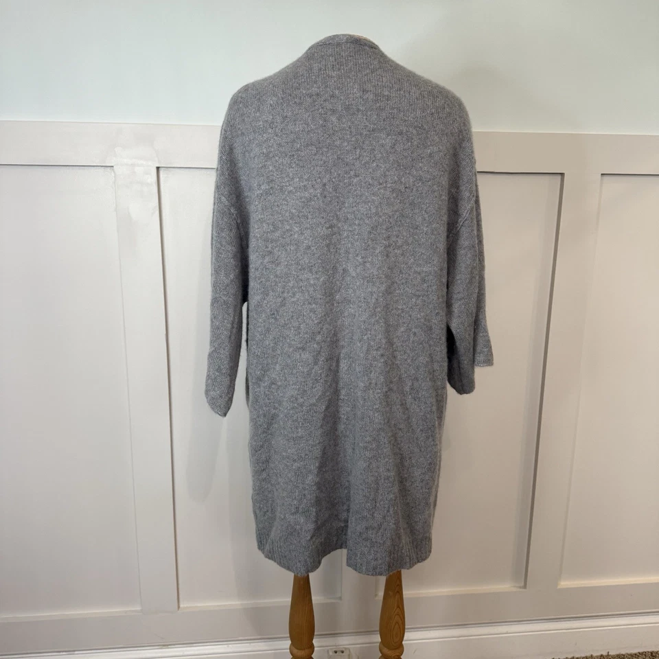 Halogen 100% Cashmere Long Open Front Cardigan Women’s One Size Gray 1/2 Sleeve - Image 4 of 4