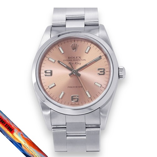 Rolex Air King 14000M Watch Pink Dial Men's Sports Model 14000M