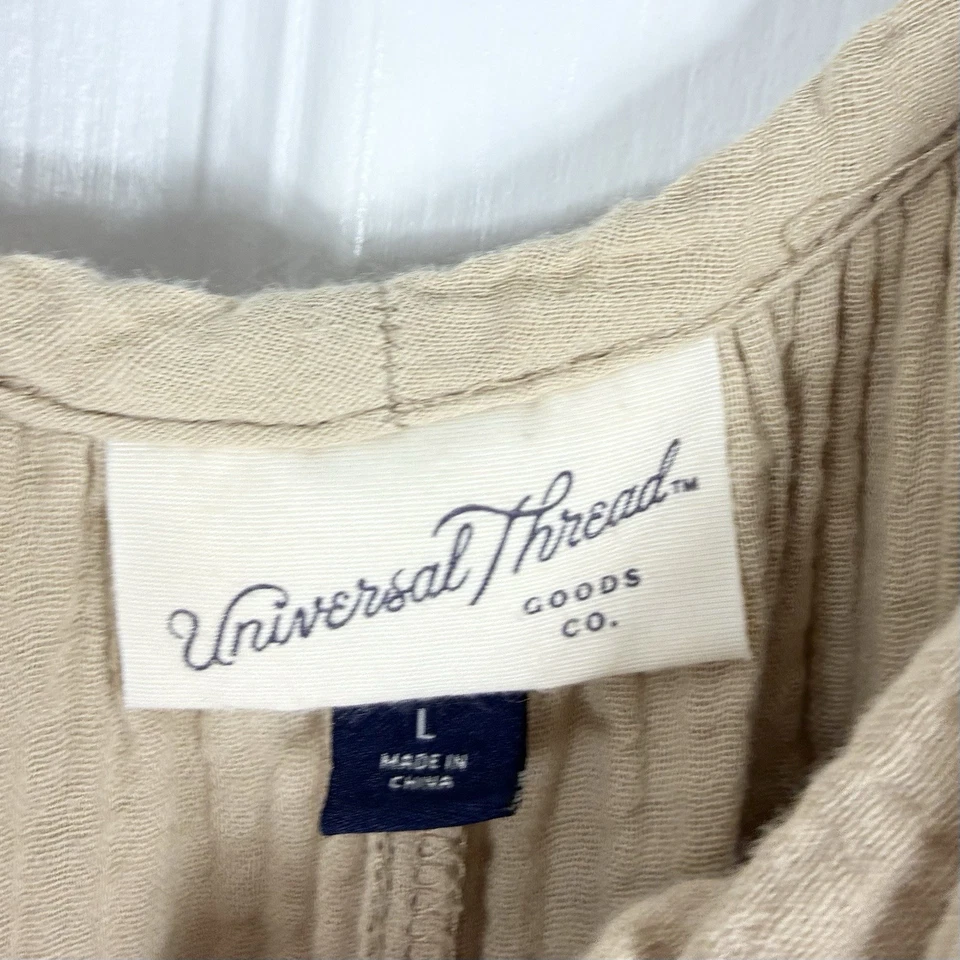 通用螺纹纱布棉质迷笛连衣裙 L 沙滩夏季流动轻便波西米亚 — 第 3/4 张图片