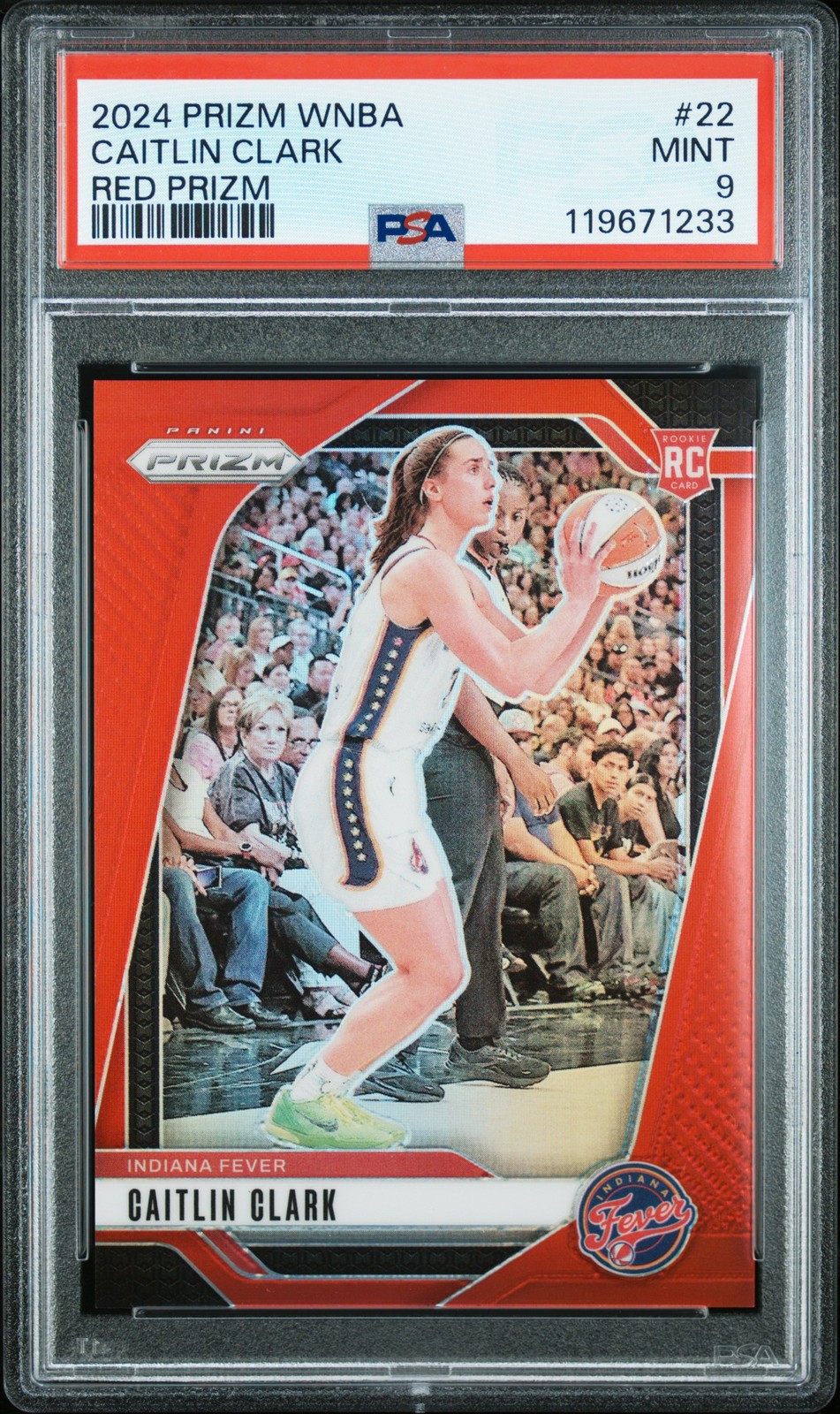 2024 PANINI PRIZM WNBA RED PRIZM #22 CAITLIN CLARK 170/299 PSA 9