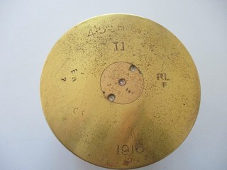 Vintage British WWl Artillery Cartridge Case 1916