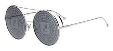 NEW FENDI SILVER ROUND UNISEX SUNGLASSES - FF 0285/S 0lHMD