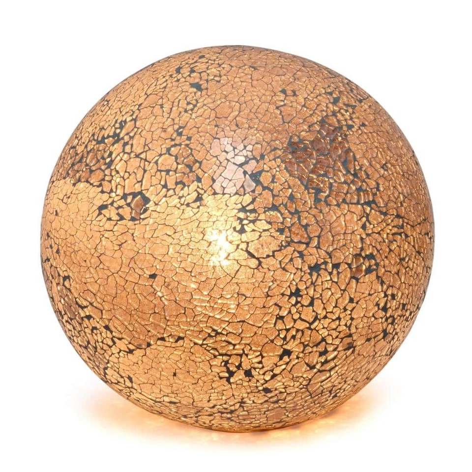 Simple Designs 7.75 in. 1-Light Gray Mosaic Stone Ball Table Lamp - Image 3 of 4