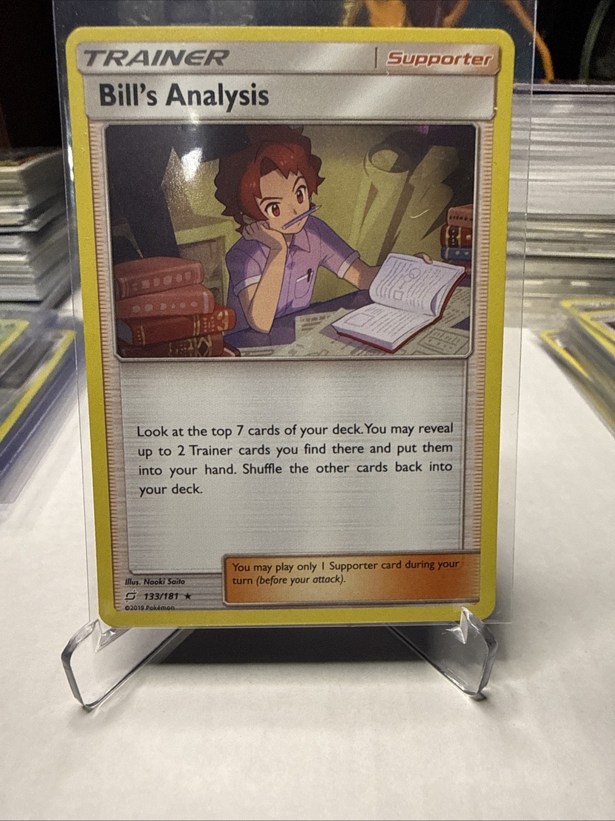 Bill’s Analysis 133/181 Rare Holo BLEED ERROR Card Team Up Pokemon 