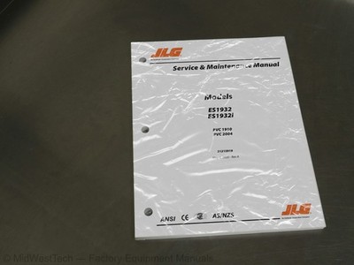 JLG ES1932, ES1932i Scissor Lift Service Manual Repair Shop Book