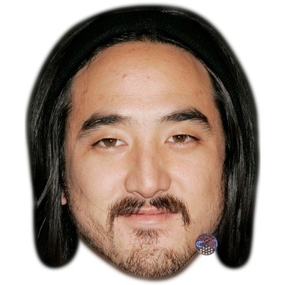 Steve Aoki Promi Maske, flaches Kartengesicht, Kostüm Maske