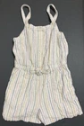 Girl's Old Navy Ivory Striped Linen Like Romper size 8 EUC