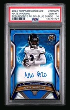 NATE WIGGINS 2024 TOPPS RESURGENCE BLUE POWER SURGE AUTO 42/99 RAVENS PSA 10