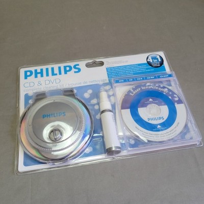 Philips 4-in-1 CD/DVD Disc & Lens Cleaning Kit Multi-Function System 2006 NOS