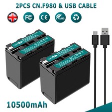 2x Batería de carga USB NP-F980 para Sony NP-F970 NP-F960 NP-F950 NP-F750 NP-F990