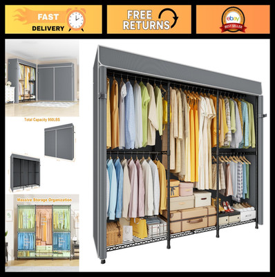 Heavy Duty Closet Organizer System - Adjustable Freestanding Clothing Rack, 70''W
