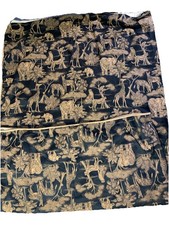 Safari Print Full/Queen Duvet W 2 Standard Shams Black  Gold Elephant Zebra