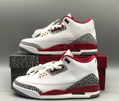 Jordan 3 Cardinal Red Mid Top shoes Us Size 7-12