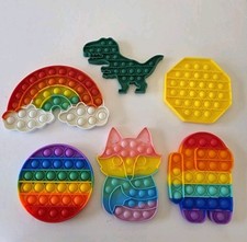 Lot of 6 Popit Fidget it Pop Toy Push Bubble Sensory/Anxiety Stress Relief