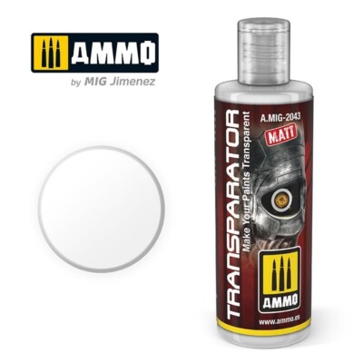 Ammo MIG 2043 (91,50 /l) Transparator Matt Thinner 60ml, Brush+Airbrush
