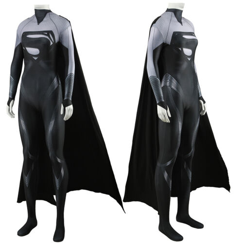 Negro Supermujer Mono The Flash Cosplay Disfraz Adulto Niños Capa Halloween - Imagen 3 de 19