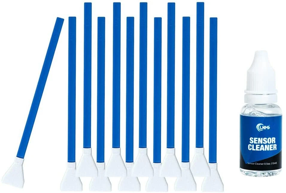 UES Camera Sensor And Lens Cleaning Value Comb APS-C Sensor Cleaning Swabs, Sensor Cleaner, Dust Air Blower, Lens Cleaning Pen, And Microfiber Lens Cleaning Cloth