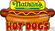 Nathan's Hot Dogs 24" Hotdogs Restaurant Concession Food Truck Vinyl Sticker