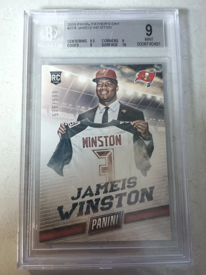 2015 Fathers Day Jameis Winston Rookie Card Numbered 575/599 BGS 9 Mint - Image 3 of 4