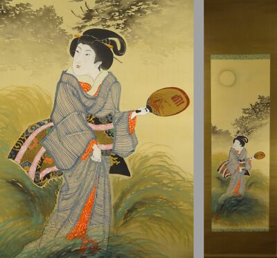 美人画掛軸（作者不詳)　Hanging Scroll Bijinga s-l400.jpg